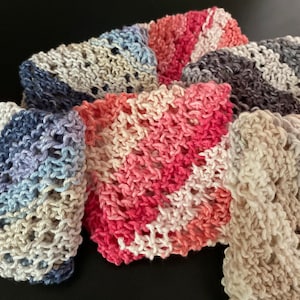 Mom&#39;s Hand Knitted Dishcloth, 100 percent cotton, assorted colors, made with love
