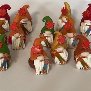 Fall Scarecrow Gnome, Polymer Clay Gnome