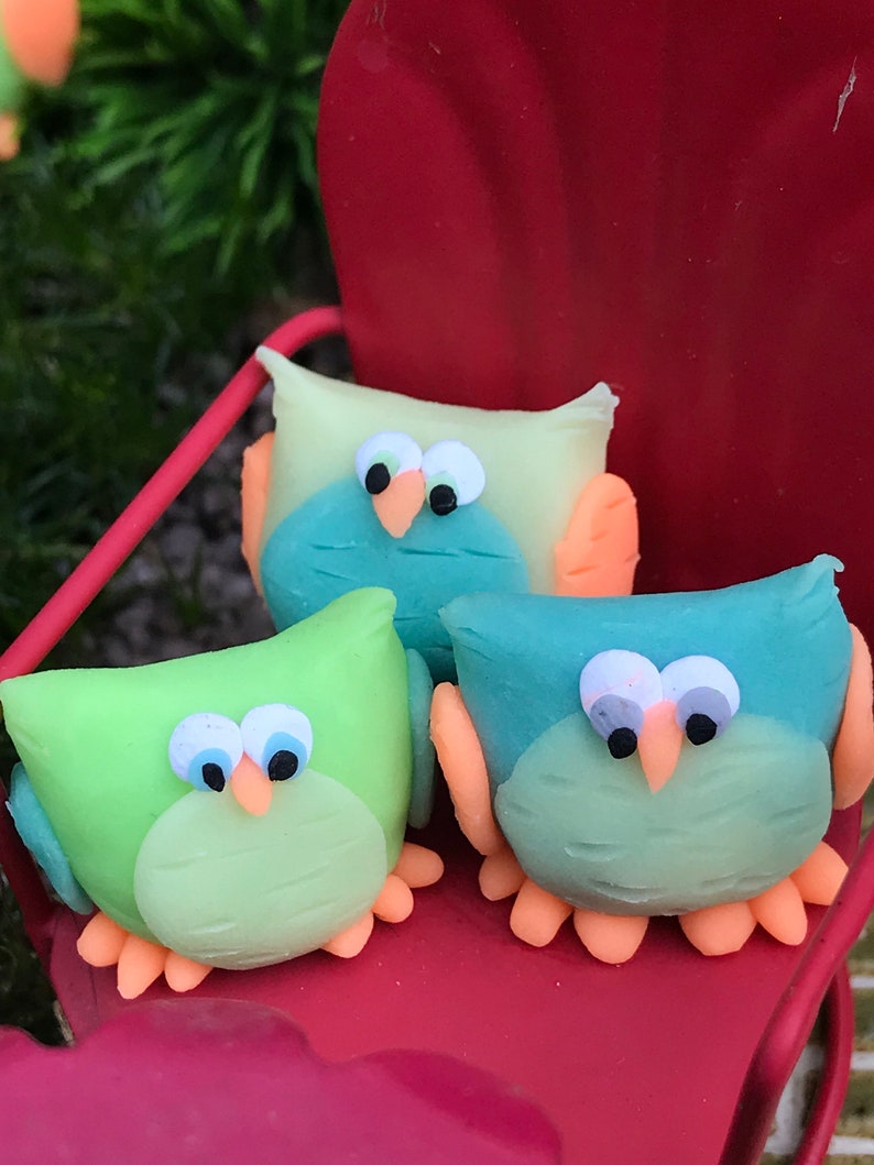 Glow in dark owls polymer clay Etsy
