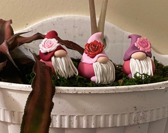 Tiny Rose Gnome, Love Gnomes, Plant sitters