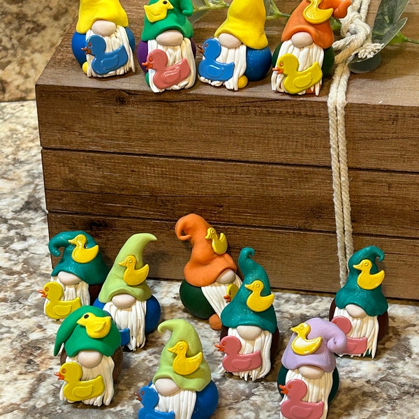 Little Polymer Clay Duck Duck Jeep Gnomes