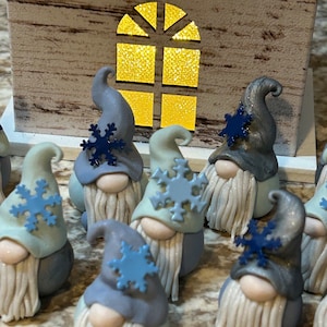 One Winter Snowflake Gnome ,clay gnome creations, gnome, surprise gnome