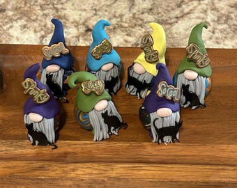 Small Polymer Clay silhouette Cat gnomes , Cat Gnome