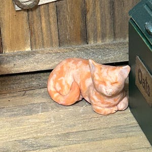 Orange Cat Polymer Clay Sculpture