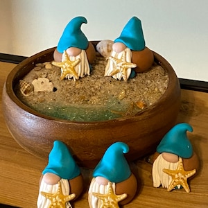 Tiny Starfish Gnome, Polymer Clay Gnome