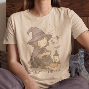 Witchful Thinking T-Shirt | Witchy Halloween Vibes Tee image 8
