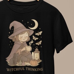 Witchful Thinking T-Shirt | Witchy Halloween Vibes Tee image 10