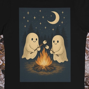 Campfire Ghosts T-Shirt | Cozy Camping Halloween Ghosts Tee