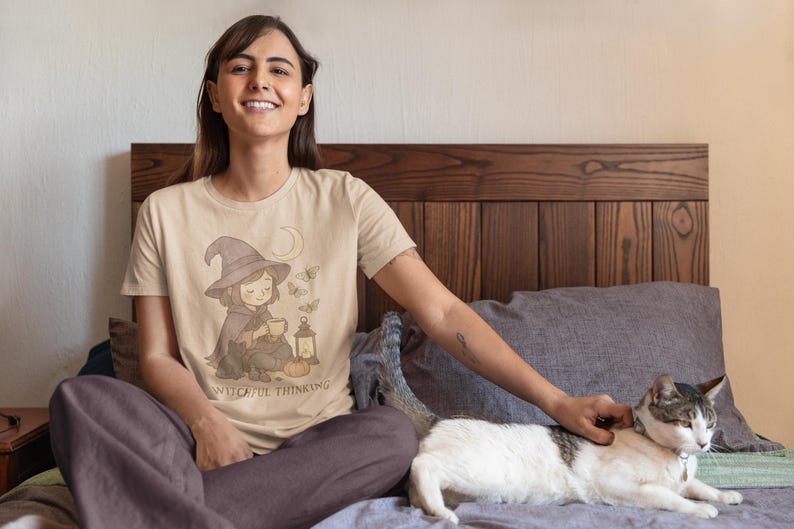 Witchful Thinking T-Shirt | Witchy Halloween Vibes Tee image 8