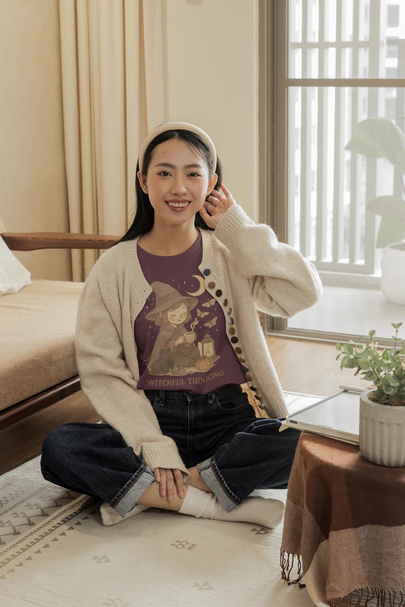 Witchful Thinking T-Shirt | Witchy Halloween Vibes Tee image 4