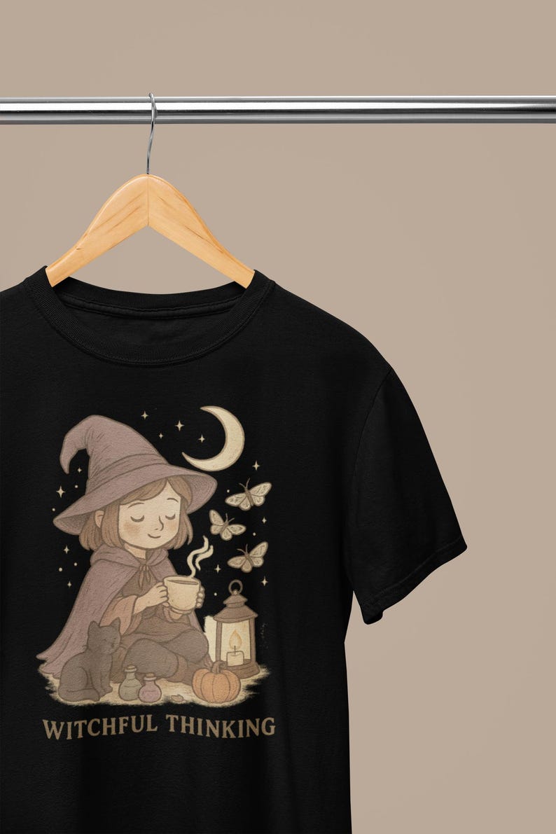 Witchful Thinking T-Shirt | Witchy Halloween Vibes Tee image 10