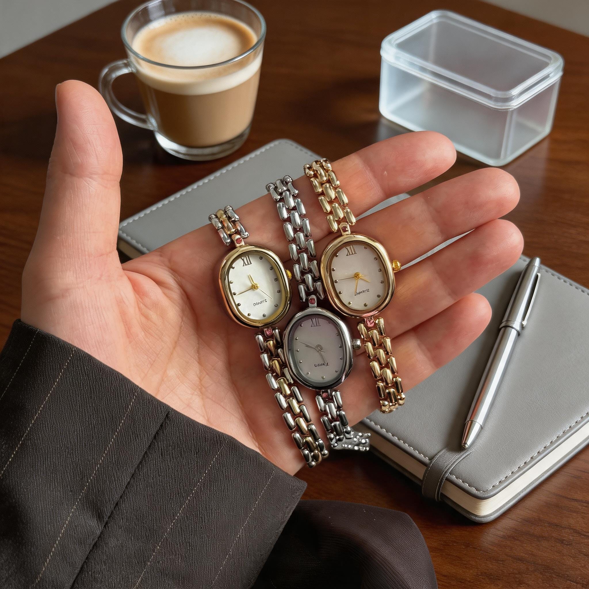 Dainty Oval Watch Silver - Etsy display picture 1