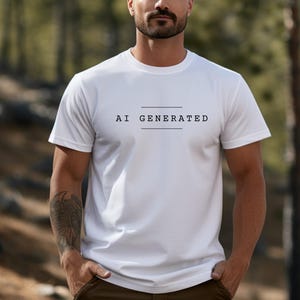AI Generated Unisex Graphic T-Shirt for Tech Lovers Trendy Tech Tee Gift for Him Creative AI Design Casual Wear for IT Special Someone