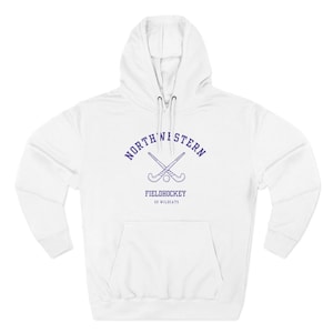 Northwestern Field Hockey Three-Panel Fleece Hoodie - Sports Fan Apparel, Athletic Team Spirit Sweatshirt, College Game Day Jacket, School