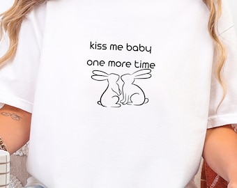 Bunny Couple T-Shirt: Kiss Me Baby, Valentine's Day Gift