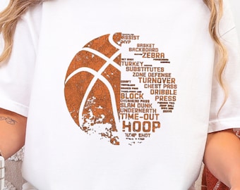 Vintage Basketball Typography Shirt: Hoop Player Gift