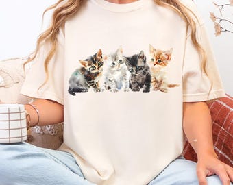 Retro Kitten T-Shirt, 90s Style Cat Graphic Tee