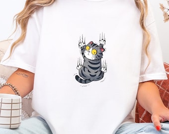 Lustiges Katzen-Katzen-Grafik-T-Shirt, Katzen-Mamma-Geschenk