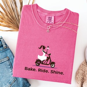 Bake Ride Shine Shirt,Cute Baker Gift for Women,Baking Lover T-Shirt ,Cake Decorator Tee,Pastry Chef Shirt,Cupcake Queen Top,Shirt for Baker
