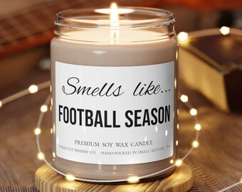 Football Candle Gift Coach Team Player Athlete Son Father College School Student Game Day Unique Premium Soy Scented Candle Present