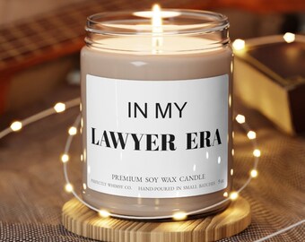 In My Lawyer Era Scented Candle Gift Lawyer Gift Bar Exam Attorney Law School Student Acceptance Graduation Funnny Fun Humor Quote Present