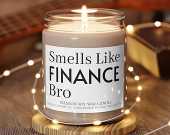 Finance Gift Candle Birthday for Finance Student Friend Coworker Financial Advisor Husband Boyfriend Fun Funny Humor Soy Scented Candle