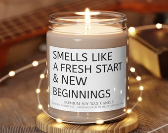 Candle Gift New Job, New Home, Graduation Starting College Inspirational Housewarming Soy Candle Smells Like A Fresh Start & New Beginnings