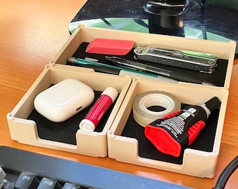 Organizador de escritorio modular compacto impreso en 3D