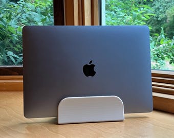 Felt-Lined 3D Printed Vertical Laptop Stand - Maximize Your Desk Space in Style