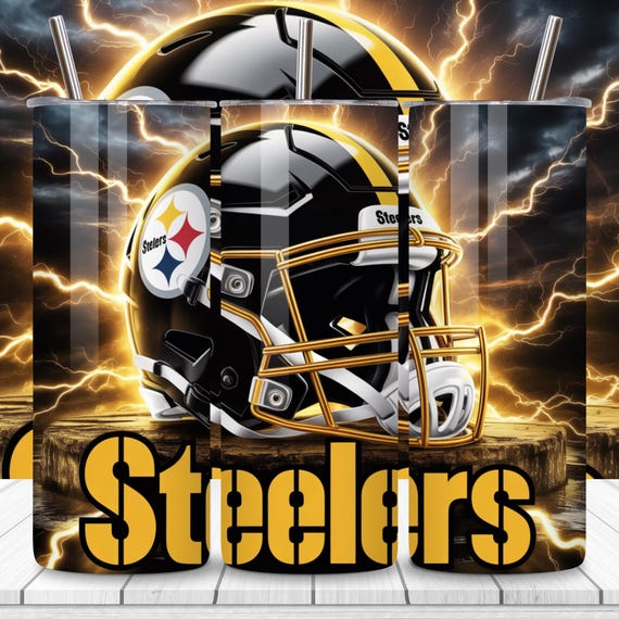 Best Selling Steelers 20oz Tumbler Wrap PNG | Football Sport Mascot Sublimation Tumbler | Football Team 20oz Skinny Tumbler Wrap | Tumbler