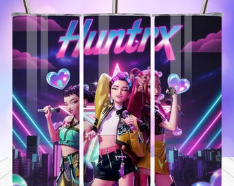 Best Selling K-Pop Style Girl Group Tumbler Wrap PNG | Huntrix Tumbler Wrap Design | K-Pop png | Gift for Music Lover | Cute K-Pop Girls PNG