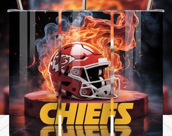 Best Selling Chiefs 20oz Skinny Tumbler Wrap PNG | Football Sports Mascot Sublimation Design | Team Cup Wrap Digital Download File