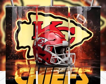 Best Selling Chiefs Tumbler Wrap PNG | 20oz Skinny Football Sublimation Design | Sports Mascot PNG | Football Team Tumbler Digital Download