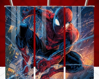 Red Superhero Tumbler Wrap PNG | 20oz Skinny Sublimation Design | Action Hero Tumbler Wrap Digital Download |Instant PNG File for Tumblers