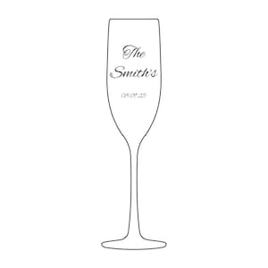 Personalized Engraved Champagne Glass | Wedding Gift, Anniversary Gift, Engagement Celebration, Custom Flute, Toasting Glass