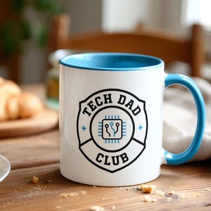 Tech Dad Club Ceramic Mug, Gift for Tech Dad, Father's Day Coffee Cup, Geek Dad Mug, Programmer Dad Gift, IT Dad Mug for Him