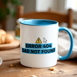 Caneca de cerâmica "Erro 404 Pai Não Encontrado", presente engraçado para pai geek, caneca de café para o Dia dos Pais, caneca para pai geek, presente para pai programador.
