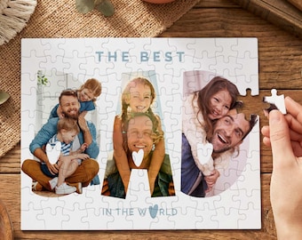 The Best Dad in the World Puzzle, Custom Dad Photo Jigsaw, Personalized Father’s Day Birthday Gift from Kids