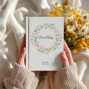 Personalized Pregnancy Journal, Floral Keepsake, Custom Due Date