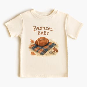 Broncos Baby Onesie: Watercolor Denver Football Bodysuit