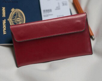 Cartera de piel auténtica para mujer: Cartera de piel de vacuno, tarjetero y monedero