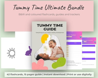 Tummy Time Flashcard Bundle: Baby Development Guide & Tracker (PDF Download)