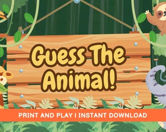 Animal Trivia Quiz Game for Kids: Family Game Night (Digital Download PDF)