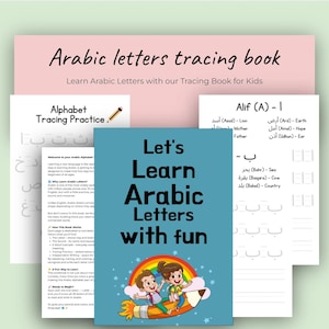 Arabic Alphabet Tracing Workbook: Learn Letters, Coloring Pages (PDF Download)