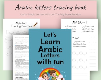 Arabic Alphabet Tracing Workbook: Learn Letters, Coloring Pages (PDF Download)