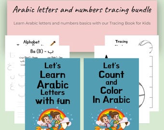 Arabic Alphabet & Numbers Tracing Workbook: Homeschool PDF Printable Bundle