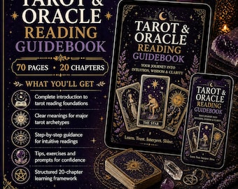 Tarot Oracle Reading Guidebook Digital Download Beginner Tarot Meanings Intuition Spiritual Guidance PDF