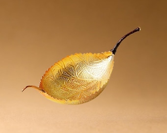 Colador de té Bodhi de cobre hecho a mano con forma de hoja