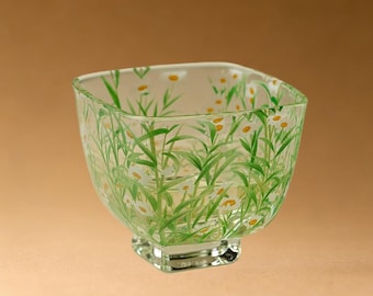 Handcrafted Daisy Heat-Resistant Floral Glass Cup 50ml