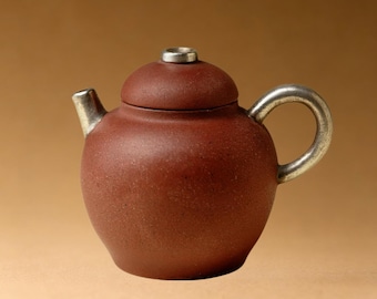 Tetera Zisha de plata bañada, hecha a mano en Yixing, 100 ml.